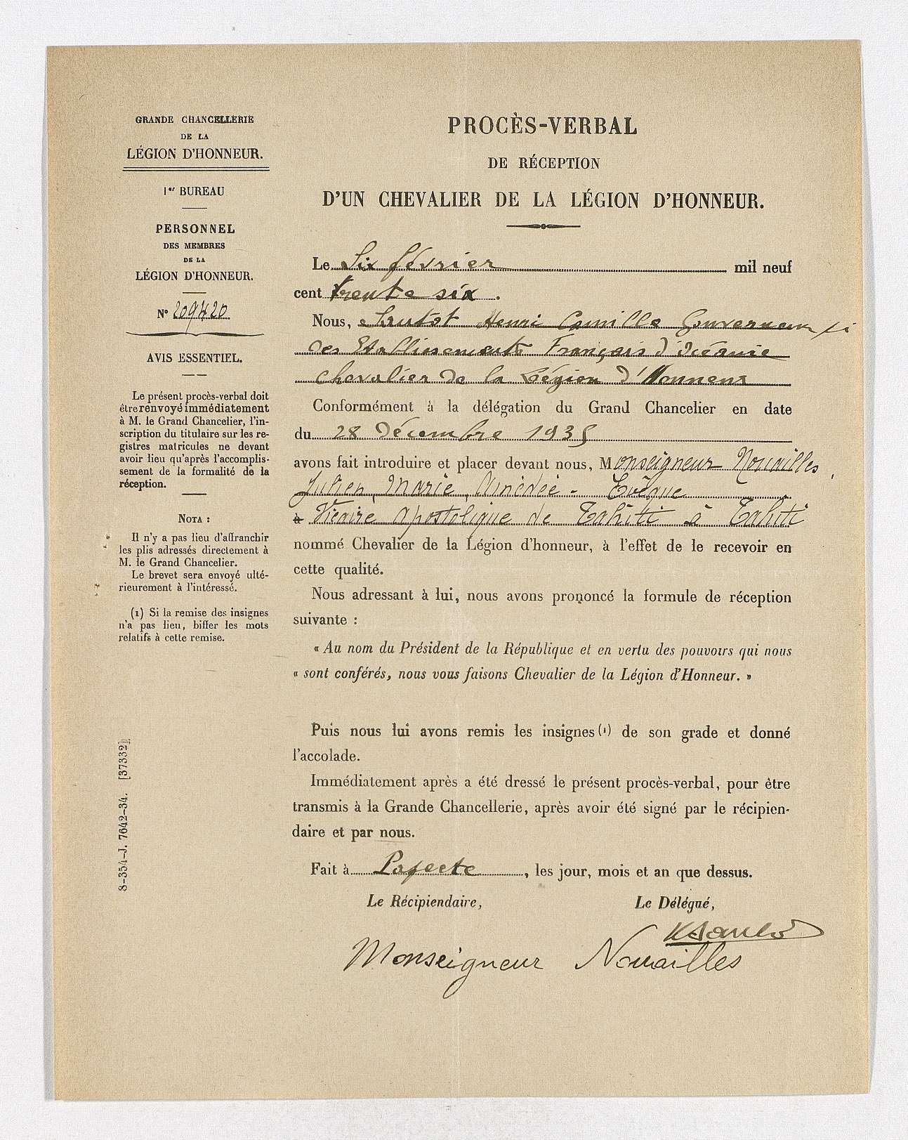 Legion d'honneur - Fiche de présentation